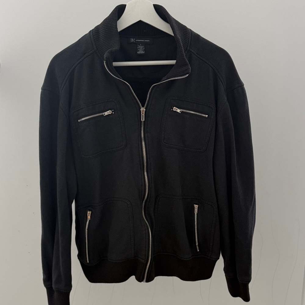 INC International Concepts Black Ribbed Jacket